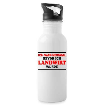 Landwirt Spruch Traktor Lustiges Landwirt Geschenk - Trinkflasche mit integriertem Trinkhalm - Weiß - Rechts