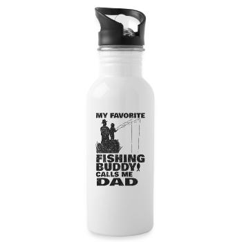 Angeln My Favorite Fishing Buddy Calls Me Dad - Trinkflasche mit integriertem Trinkhalm - Weiß - Rechts