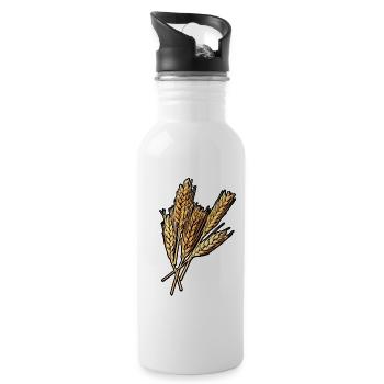 5 wheat ears - Water bottle with straw - white - Right