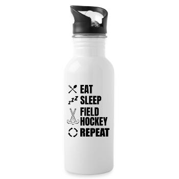 Field Hockey Daily Routine - Water bottle with straw - white - Right