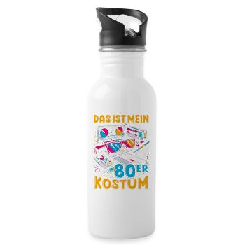 Das ist mein 80er Kostüm - Trinkflasche mit integriertem Trinkhalm - Weiß - Rechts