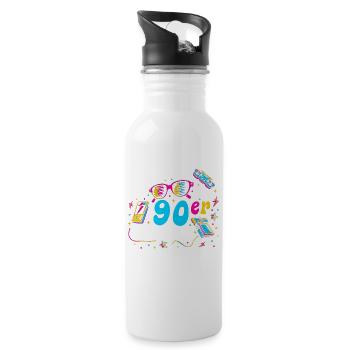 Das ist mein 90er Kostüm - Trinkflasche mit integriertem Trinkhalm - Weiß - Rechts