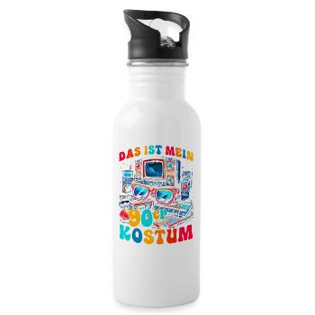 Das ist mein 90er Kostüm - Trinkflasche mit integriertem Trinkhalm - Weiß - Rechts