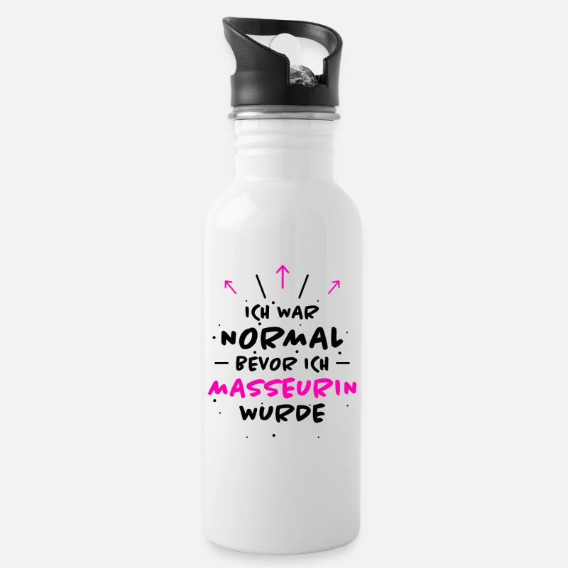 Masseurin Spruch Beruf Massage Masseurin Geschenk - Trinkflasche mit integriertem Trinkhalm - Weiß