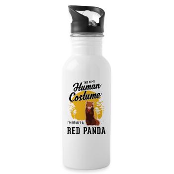 Red Panda Gift Red Panda - Water bottle with straw - white - Right