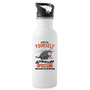 Opossum Gift Possum Marsupial - Water bottle with straw - white - Right