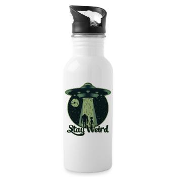 Stay Weird - UFO, Alien - Water bottle with straw - white - Right