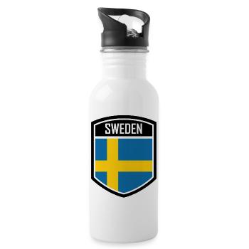 Sweden Sweden Scandinavia Nordic countries Viking Europe - Water bottle with straw - white - Right