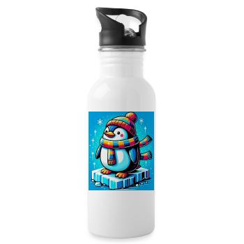 Penguin - Water bottle with straw - white - Right