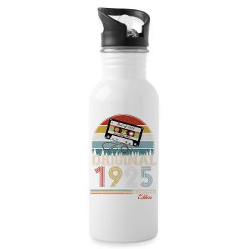Elegant Retro Gift: 1925 Vintage - Water bottle with straw - white - Right