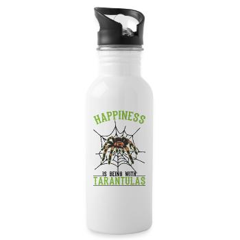 Happiness is being with Tarantula's Tarantula - Water bottle with straw - white - Right