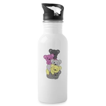 Perigirl Flag Pride LGBTQ süßer Maus Stapel - Trinkflasche mit integriertem Trinkhalm - Weiß - Rechts