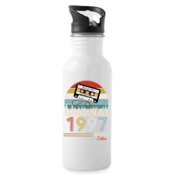 Elegant Retro Gift: 1997 Vintage - Water bottle with straw - white - Right