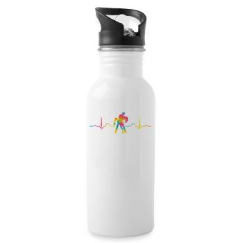 Salsero Und Salsera Heartbeat Salsa - Trinkflasche mit integriertem Trinkhalm - Weiß - Rechts