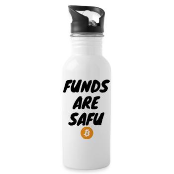 Crypto Funds Are Safu - Water bottle with straw - white - Right