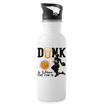 Le dunk est là où le plaisir est Basketball Lustig - Gourde avec paille intégrée - blanc - Droite