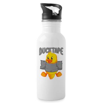 Duck Tape | Ducklings with Duct Tape - Water bottle with straw - white - Right