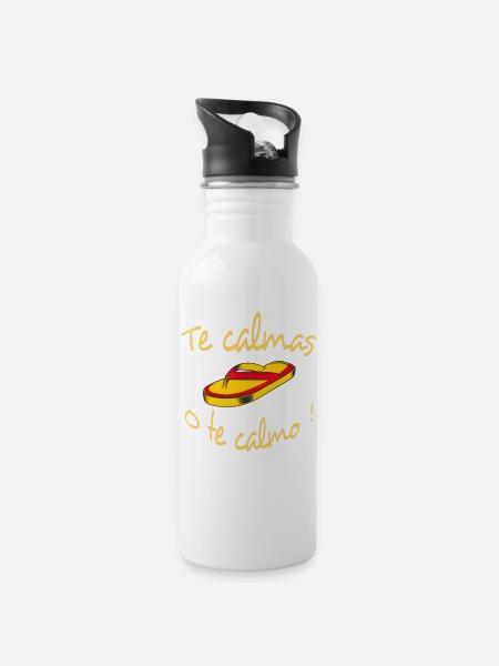 Te Calmas o Te Calmo Flip Flop - Water bottle with straw - white