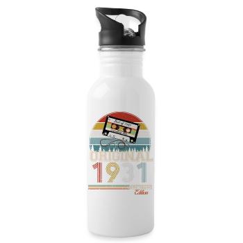 Elegant Retro Gift: 1931 Vintage - Water bottle with straw - white - Right