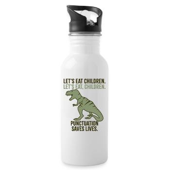 Let's Eat Children - Water bottle with straw - white - Right