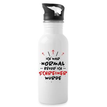 Schreiner Spruch Beruf Lustiges Schreiner Geschenk - Trinkflasche mit integriertem Trinkhalm - Weiß - Rechts