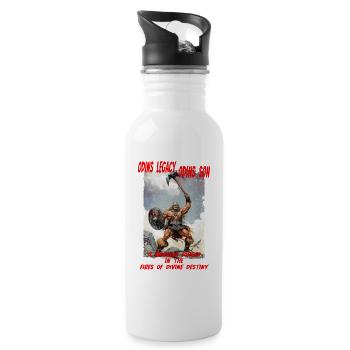 Odins Legacy his Son Forced in Fires of Destiny - Water bottle with straw - white - Right