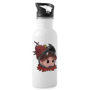 Knight Cupcake - Trinkflasche mit integriertem Trinkhalm - Weiß - Rechts