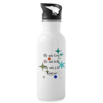 T-shirt avec affirmation positive - Gourde avec paille intégrée - blanc - Droite
