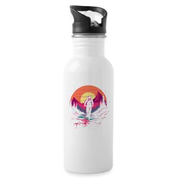 90s Mountain Bike Lovers - Water bottle with straw - white - Right