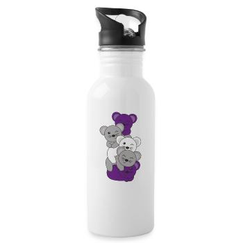 graysexuell Flag Pride LGBTQ süße Maus - Trinkflasche mit integriertem Trinkhalm - Weiß - Rechts