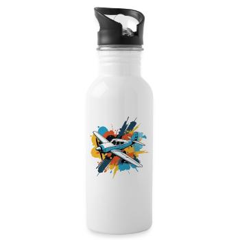 Model Airplane Pilot Airplane Airplane Hobby - Water bottle with straw - white - Right