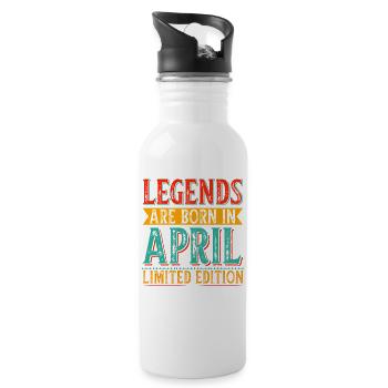 Legends are born in April limited edition Birthday - Water bottle with straw - white - Right