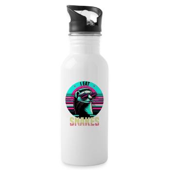 I Eat Snakes Vintage Mungo - Trinkflasche mit integriertem Trinkhalm - Weiß - Rechts