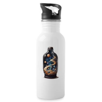 Outer Space in Bottle Boho Esthétique Streetwear - Gourde avec paille intégrée - blanc - Droite