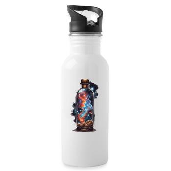 Magical outer space in bottle boho aesthetic - Water bottle with straw - white - Right