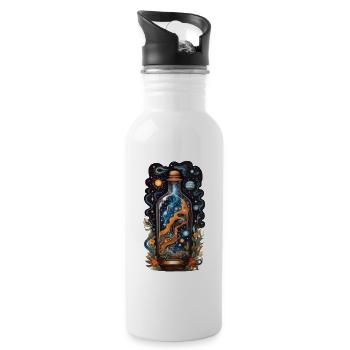 Galaxie in Flasche Boho Style Ästhetik - Trinkflasche mit integriertem Trinkhalm - Weiß - Rechts