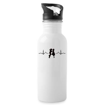 Tanzen Heartbeat Swing 60s Boogie Woogie - Trinkflasche mit integriertem Trinkhalm - Weiß - Rechts
