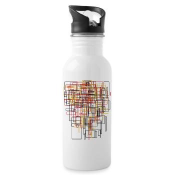 Art abstrait et moderne - Motifs d’architecture - Gourde avec paille intégrée - blanc - Droite