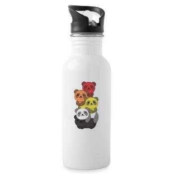 Lithsexuell Flag Pride LGBTQ süße Panda - Trinkflasche mit integriertem Trinkhalm - Weiß - Rechts