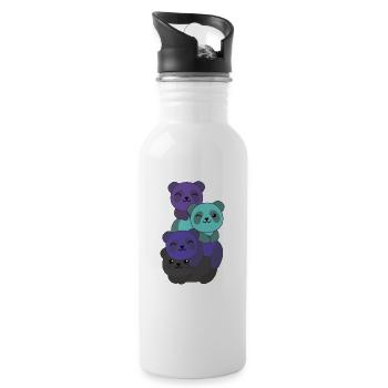 alexigender Flag Pride LGBTQ süße Panda - Trinkflasche mit integriertem Trinkhalm - Weiß - Rechts