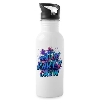 Malle Party Crew - Trinkflasche mit integriertem Trinkhalm - Weiß - Rechts