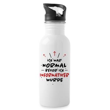 Informatiker Spruch Lustige Programmierer Geschenk - Trinkflasche mit integriertem Trinkhalm - Weiß - Rechts