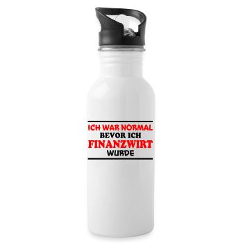 Finanzwirt Spruch Job Lustiges Finanzwirt Geschenk - Trinkflasche mit integriertem Trinkhalm - Weiß - Rechts
