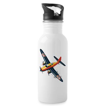 Modèle Avion Pilote Avion Hobby Conception D’avion - Gourde avec paille intégrée - blanc - Droite
