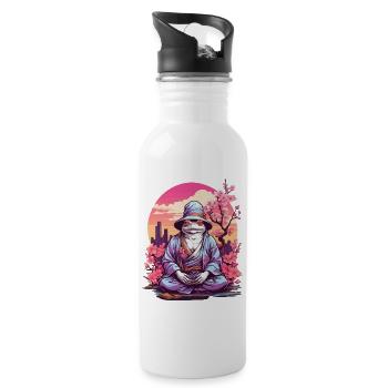 Asia Frog Streetwear Design Esthétique - Gourde avec paille intégrée - blanc - Droite