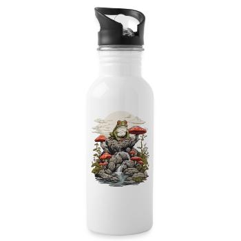 Goblincore grenouille Streetwear esthétique Vintage - Gourde avec paille intégrée - blanc - Droite