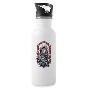 Seeungeheuer Ästhetik Yokai Japanischer Dämon - Trinkflasche mit integriertem Trinkhalm - Weiß - Rechts