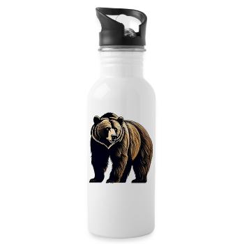 Proud Bear - Water bottle with straw - white - Right