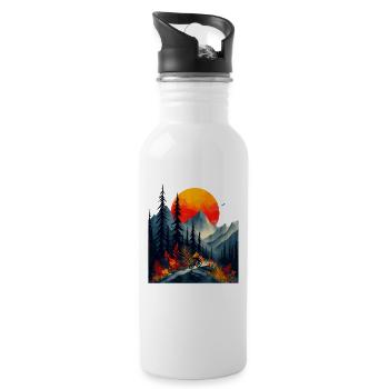 Mountain biking - Water bottle with straw - white - Right