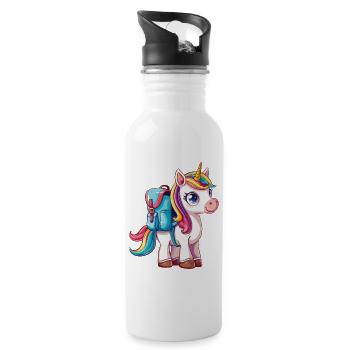 School Unicorn School Bag School Enrollment Student - Water bottle with straw - white - Right